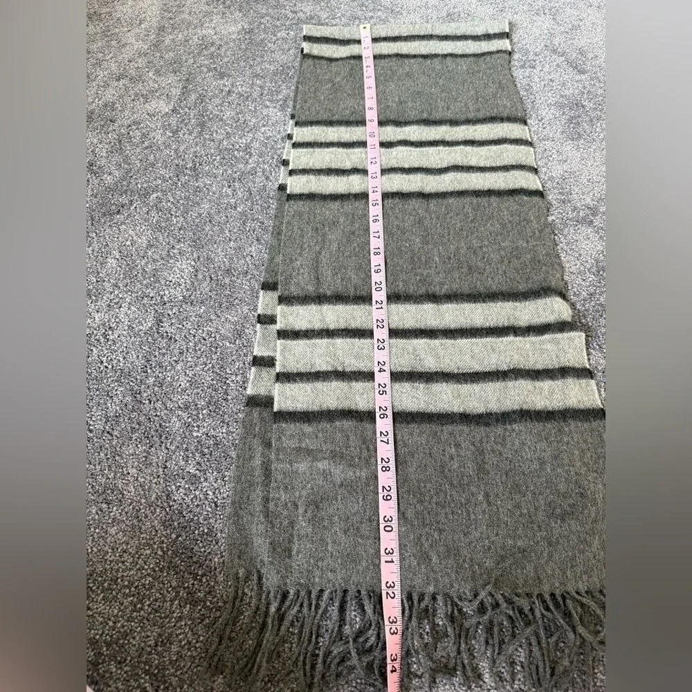 NWT‎ Club Room Mens Charcoal & Light Gray Fringe Luxury Cashmere Scarf 12.5 X 64